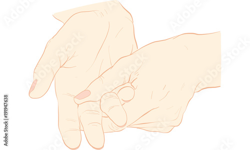hand action, massage finger vector