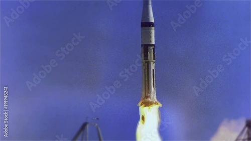 Spaceship, Apollo 7 Launch Animation  some elements furnished by NASA images
