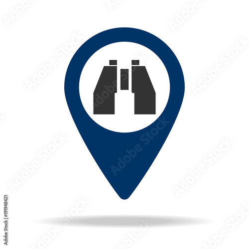 viewpoint in blue map pin icon. Element of map point for mobile concept and web apps. Icon for website design and development, app development. Premium icon
