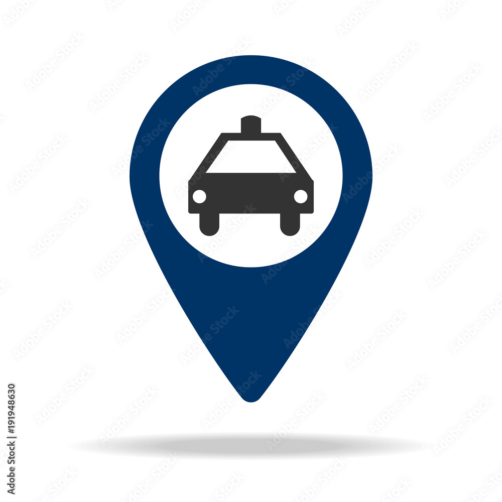 place of taxi in blue map pin icon. Element of map point for mobile concept and web apps. Icon for website design and development, app development. Premium icon