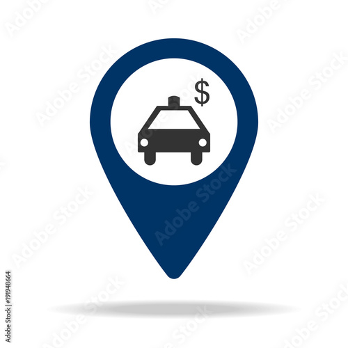 car sale place in blue map pin icon. Element of map point for mobile concept and web apps. Icon for website design and development, app development. Premium icon