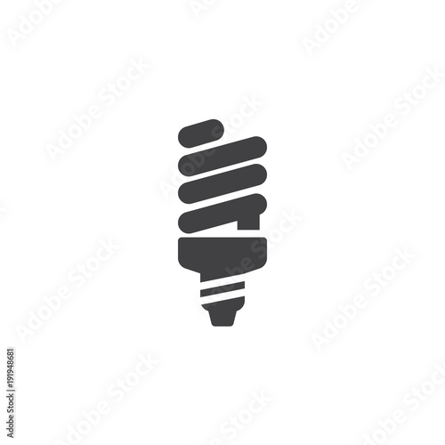 Fluorescent lamp icon vector, filled flat sign, solid pictogram isolated on white. Powersave light bulb symbol, logo illustration.