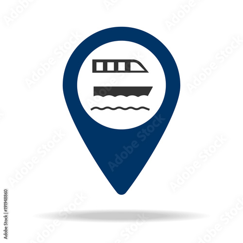 ferry parking place in blue map pin icon. Element of map point for mobile concept and web apps. Icon for website design and development, app development. Premium icon