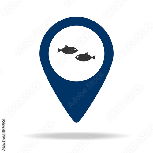 place of the aquarium in blue map pin icon. Element of map point for mobile concept and web apps. Icon for website design and development, app development. Premium icon