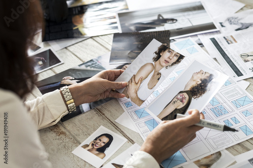 Magazine editor selecting models