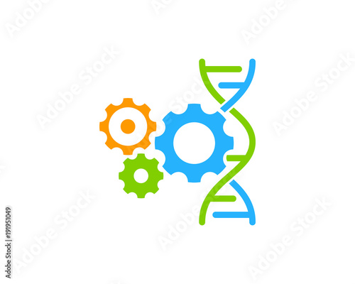 Gear Work Dna Icon Logo Design Element