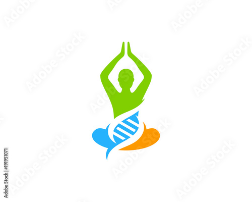 Wellness Dna Icon Logo Design Element