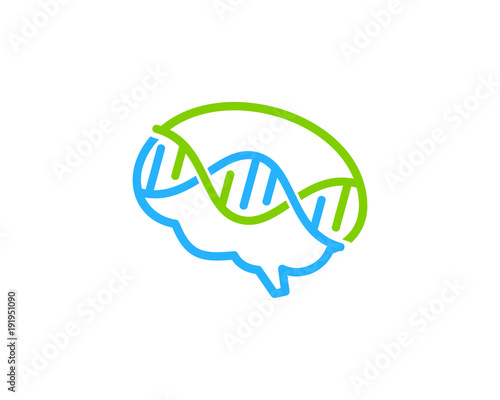 Brain Dna Icon Logo Design Element