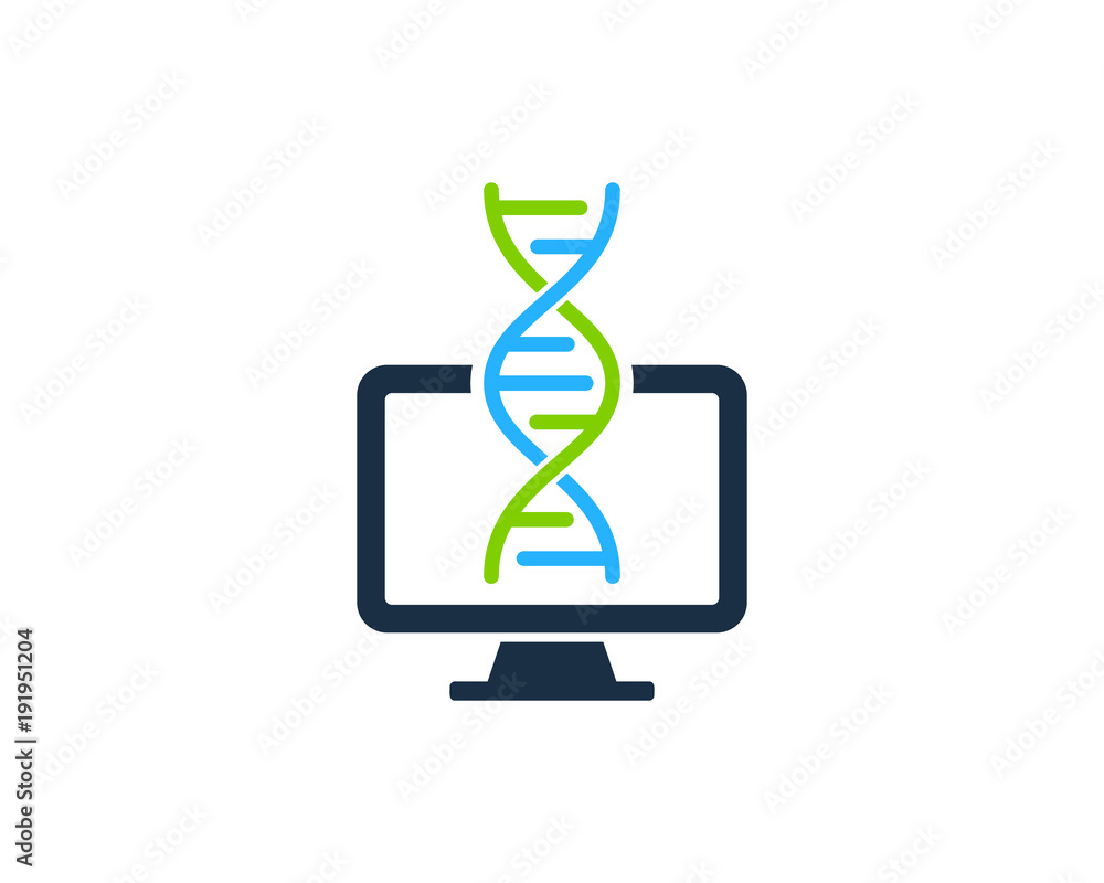 Computer Dna Icon Logo Design Element Computer Dna Icon Logo Design Element