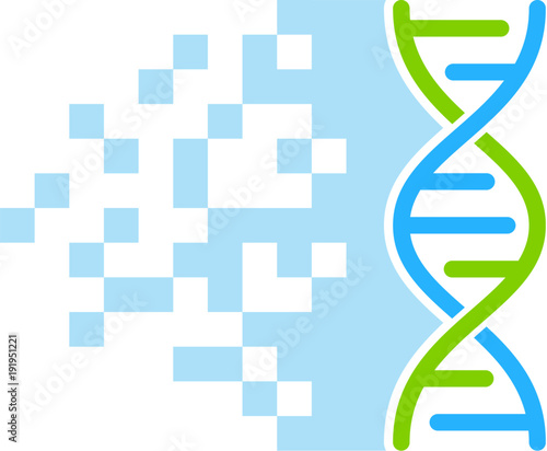 Digital Pixel Dna Icon Logo Design Element
