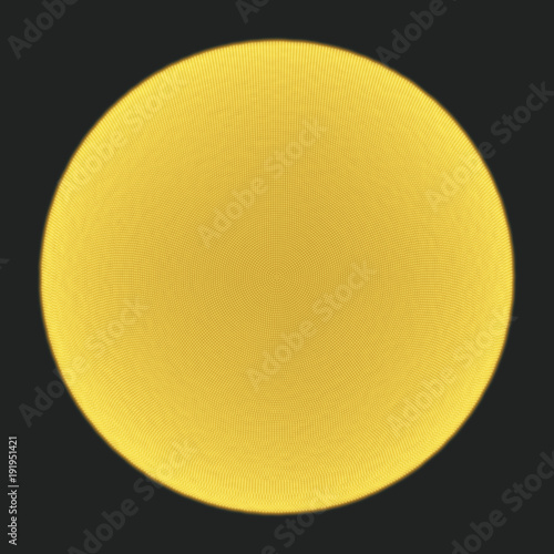 The Sphere Consisting of Points. Abstract Globe Grid. Sphere Illustration. 3D Grid Design. Technology Concept. Vector Illustration.