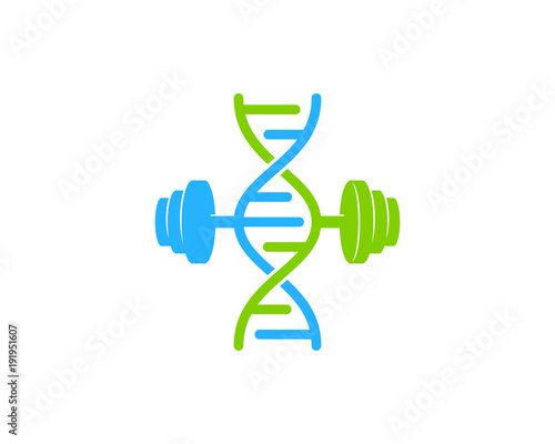Barbell Dna Icon Logo Design Element
