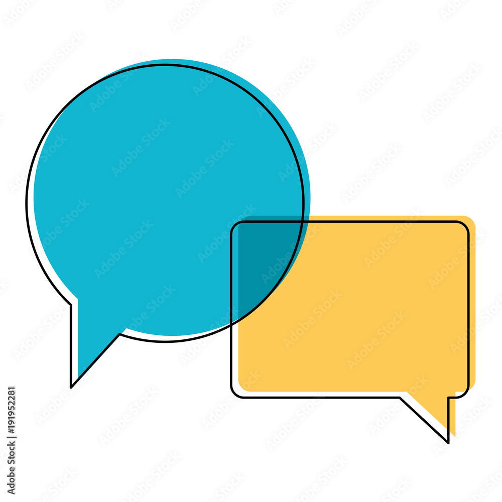 Naklejka premium speech bubbles isolated icon vector illustration design