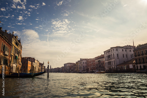 Venice Italy: View from the Canal in the morning warm photo