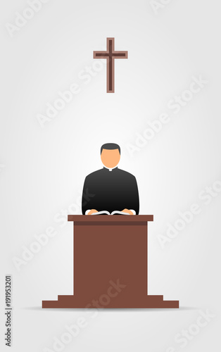 Christian pastor icon. Vector illustration