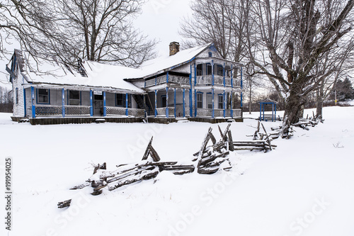 Winter. Snowy Scene - Abandoned Able Gabbard House - Eastern Kentucky photo