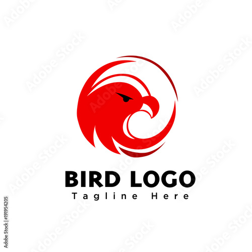 abstract circle bird eagle head logo