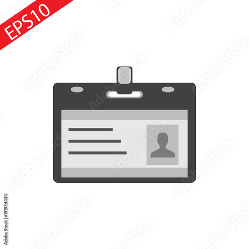 Identification card icon. Flat design style. EPS 10.