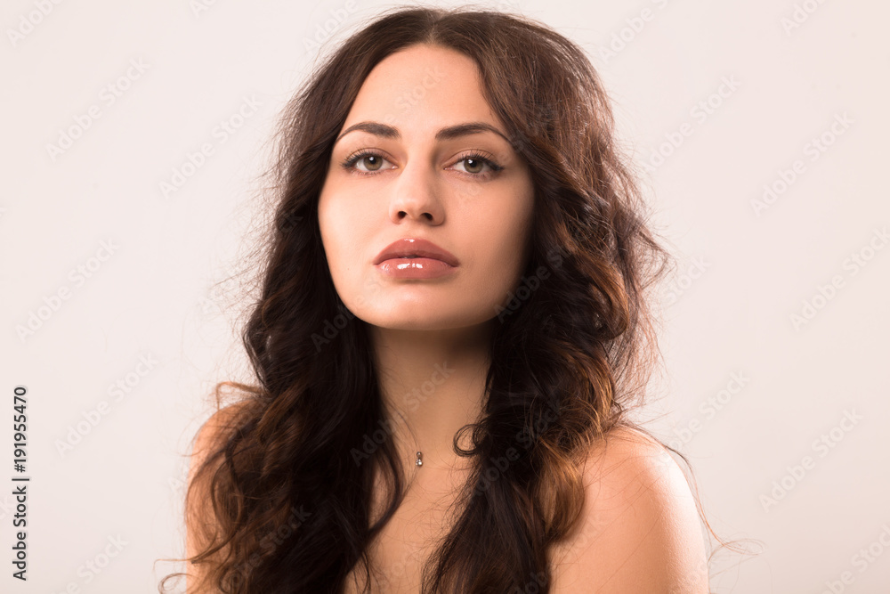 Pretty brunette lady with deep look. Beauty concept. Pretty brunette lady with deep look. Beauty concept.