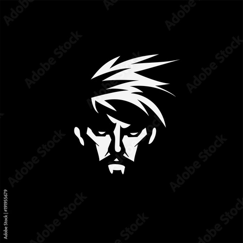 Face of a bearded man vector illustration.