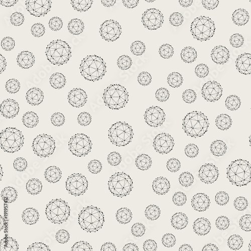 Seamless pattern background. Modern abstract and Classical antique concept. Geometric creative design stylish theme. Illustration vector. Black and white color. Technology connection line circle shape