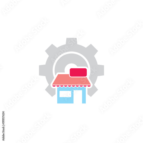 Shop Gear Logo Icon Design