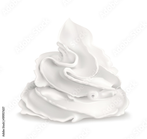 Whipped cream. Vector illustration.