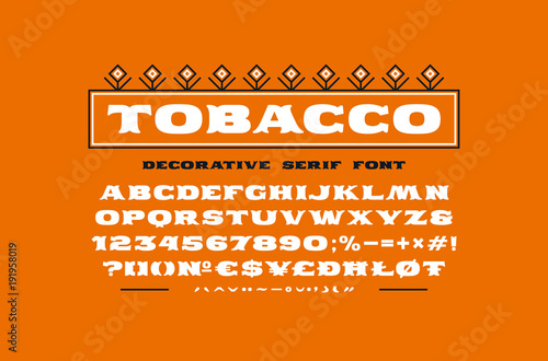 Decorative extended serif font