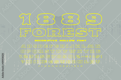 Decorative hollow serif font