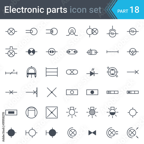 Electric symbols set of lighting
