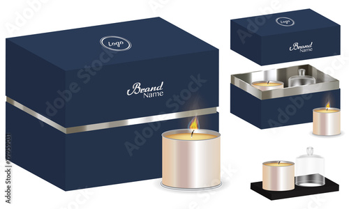 aroma candle package box design 3d mockup
