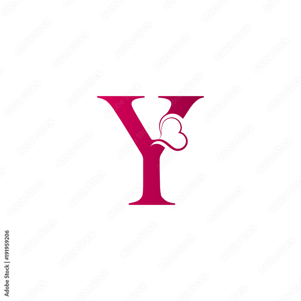 Y letter logo with heart icon, valentines day concept Stock Vector ...