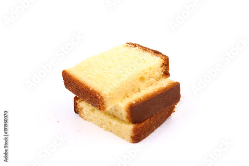 Buttermilk cake isolated on white