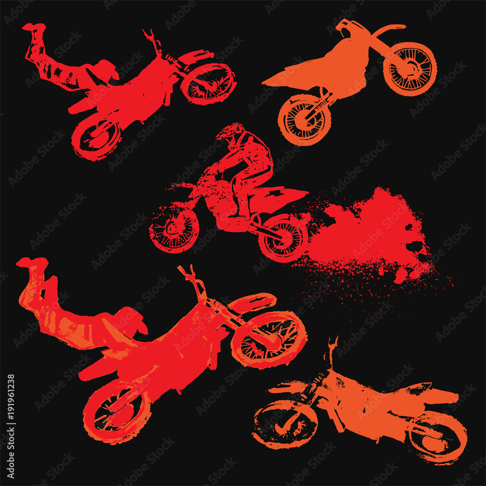 Naklejka premium Flying Motorcycle Element