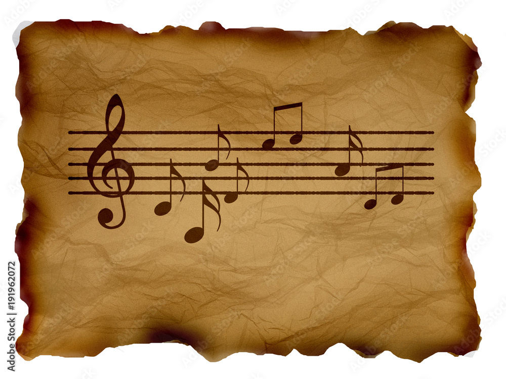 Fototapeta premium 譜面 音楽 五線譜 ト音記号 音符 ミュージック