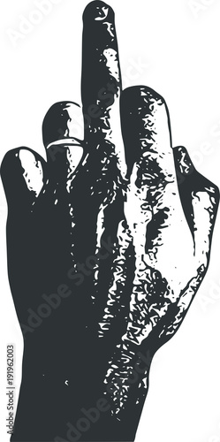 Middle finger stretched out - fuck you. Vector image.