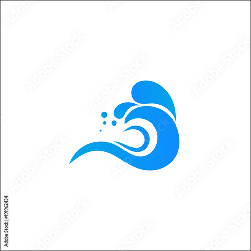 Abstract water wave logo, icon vector design element