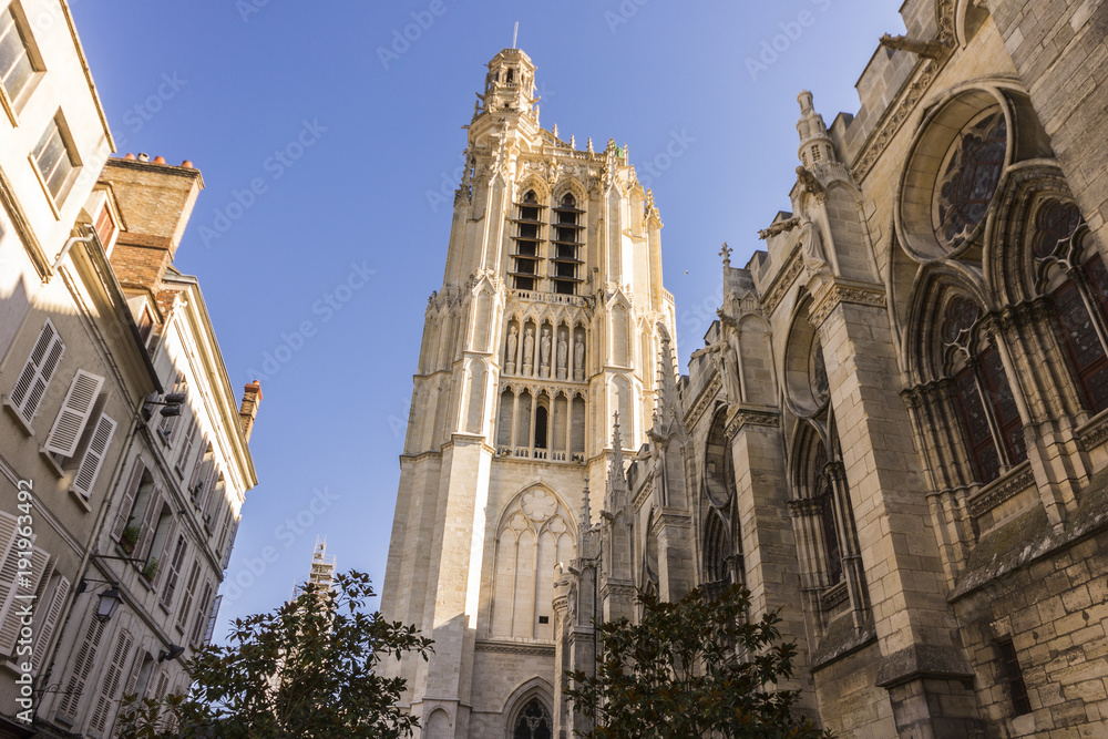 The Cathedral of Saint Stephen of Sens, a Catholic cathedral in Sens in Burgundy, eastern France, largest of the early Gothic churches