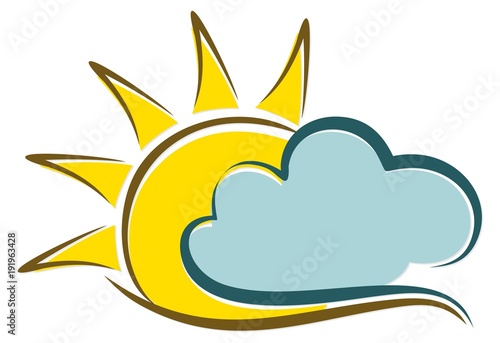 Sun with cloud.