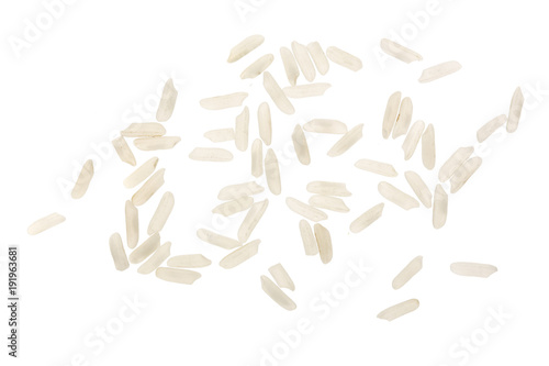 Obraz na plátně rice grains isolated on white background. Top view. Flat lay