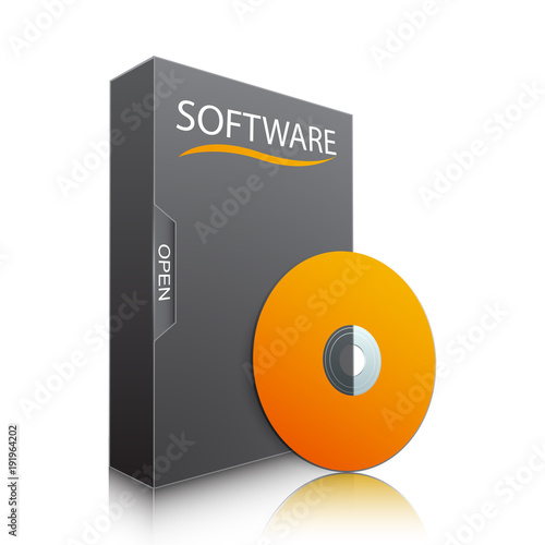 Software package and disc design, vector illustration