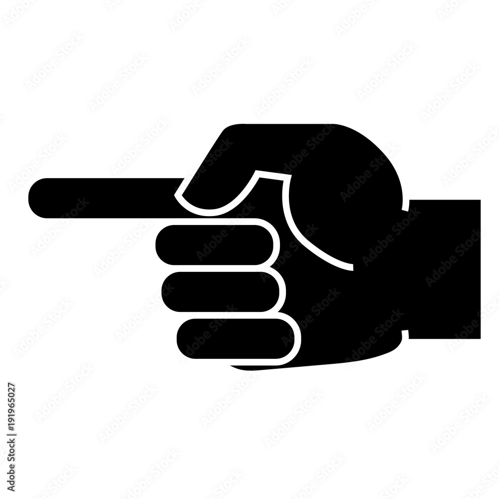 Icon of the hand that points with a finger Icon of the hand that points with a finger