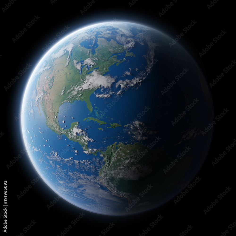 View of blue planet Earth in space 3D rendering elements of this image furnished by NASA View of blue planet Earth in space 3D rendering elements of this image furnished by NASA