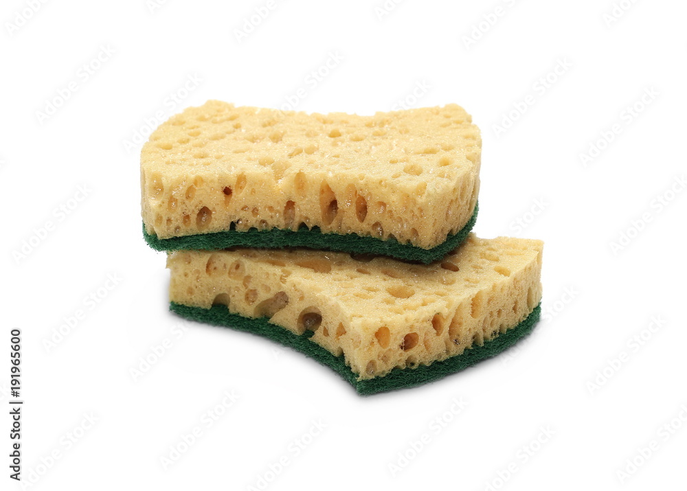 Yellow sponge isolated on white background Yellow sponge isolated on white background