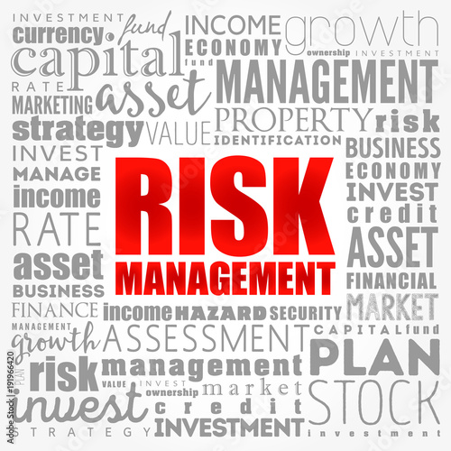 Risk Management word cloud collage, business concept background
