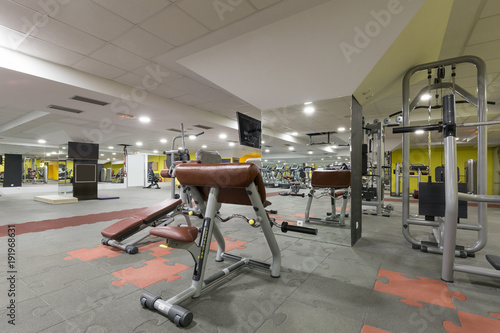 Interior of a gym with equipment