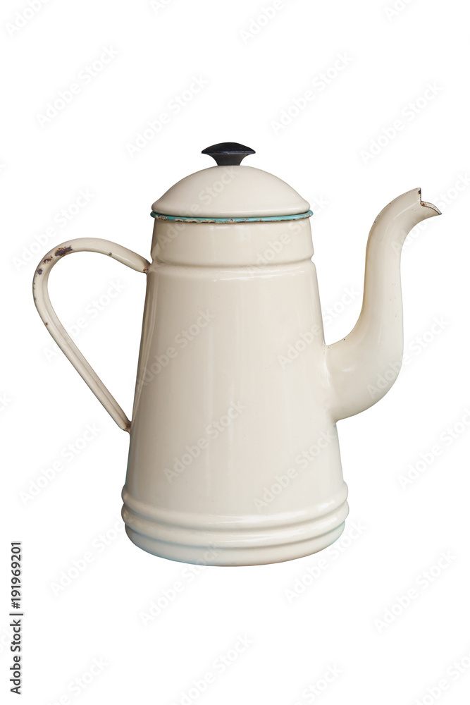 Fototapeta premium Vintage kettle metal isolated on white background.