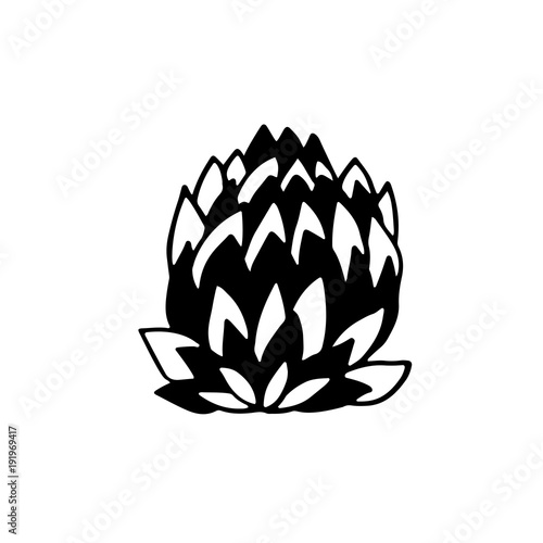 Artichoke icon. Vegetable flower. Vector illustration.