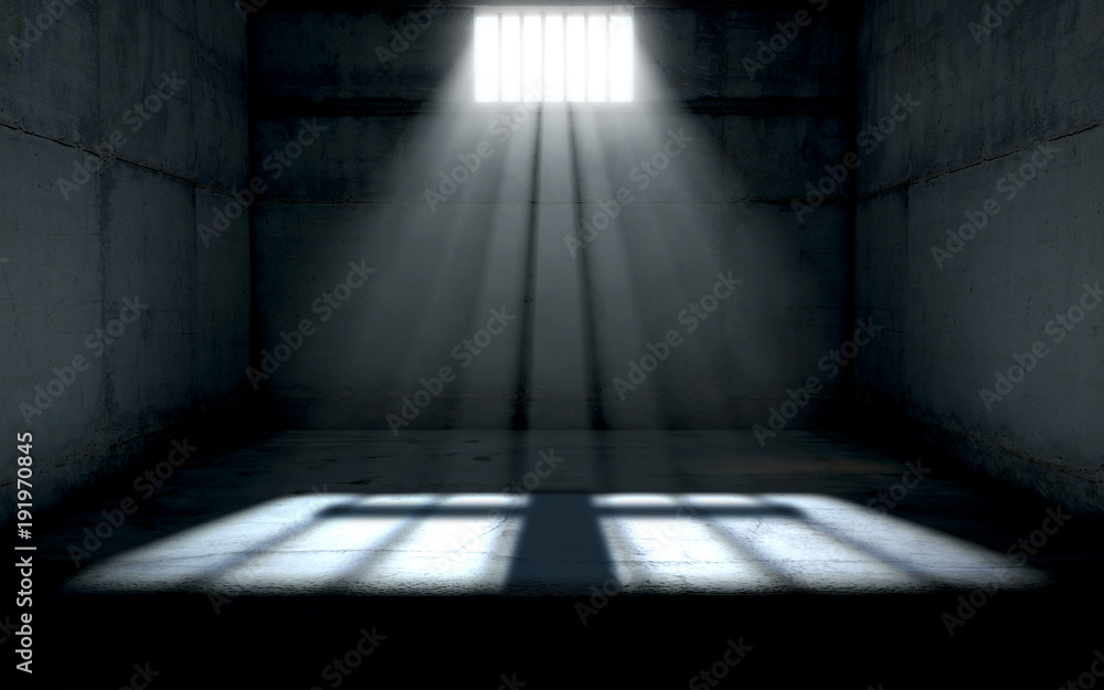 Sunshine Shining In Prison Cell Window - obrazy, fototapety, plakaty 