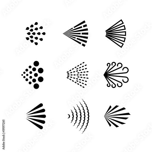 Aerosol spray vector black icons